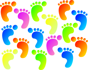 Immagine di impronte di piedi colorate